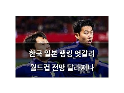 한국 일본 랭킹 엇갈려 월드컵 전망 달라지나