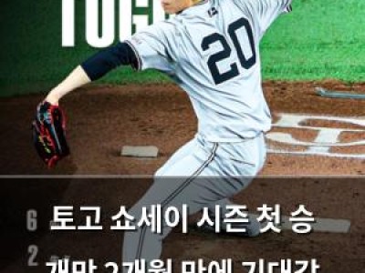 토고 쇼세이 시즌 첫 승 개막 2개월 만에 기대감 높아져