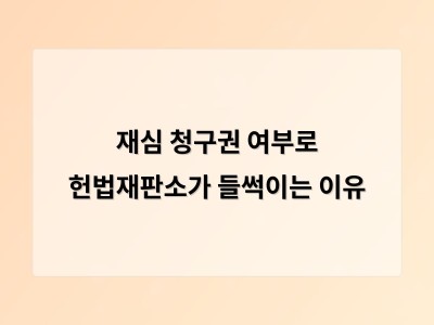 헌법재판소가 재심 청구권에 관심을 두고 있는 이유는 무엇일까