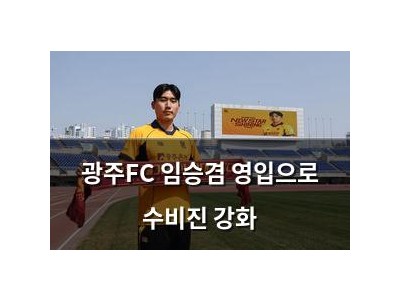 광주FC 임승겸 영입으로 수비진 강화