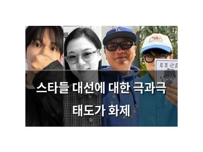 스타들 대선에 대한 극과극 태도가 화제