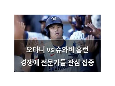 오타니 vs 슈와버 홈런 경쟁에 전문가들 관심 집중