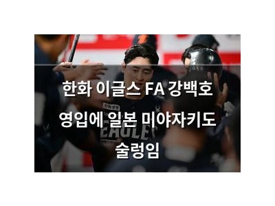 한화 이글스 FA 강백호 영입에 일본 미야자키도 술렁임