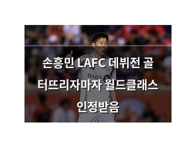 손흥민 LAFC 데뷔전 골 터뜨리자마자 월드클래스 인정받음