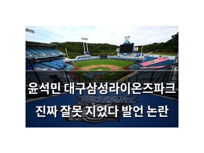 윤석민 대구삼성라이온즈파크 진짜 잘못 지었다 발언 논란