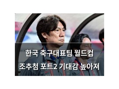 한국 축구대표팀 월드컵 조추첨 포트2 기대감 높아져